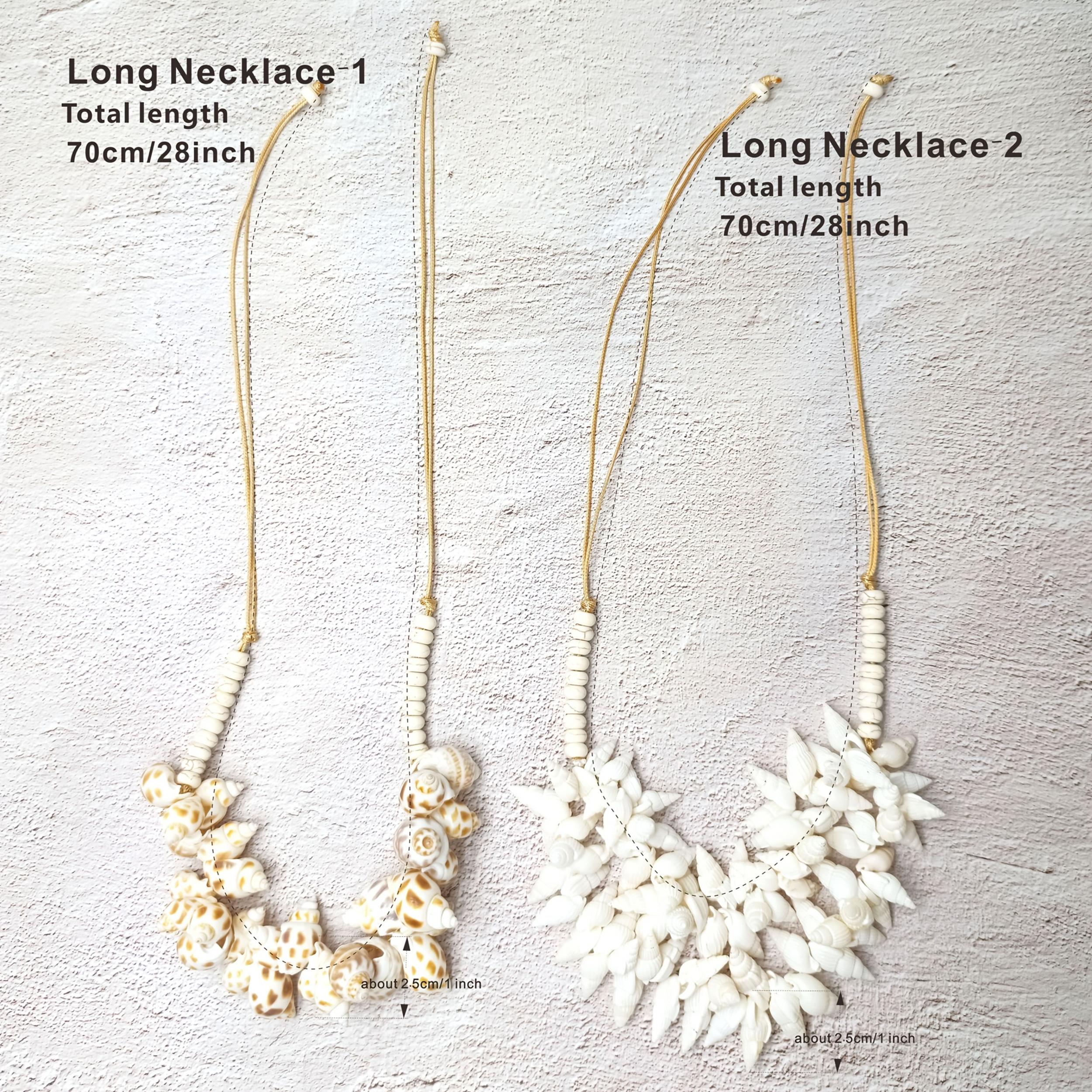 Natural Shell Necklace with Adjustable Cord for Beach Jewelry